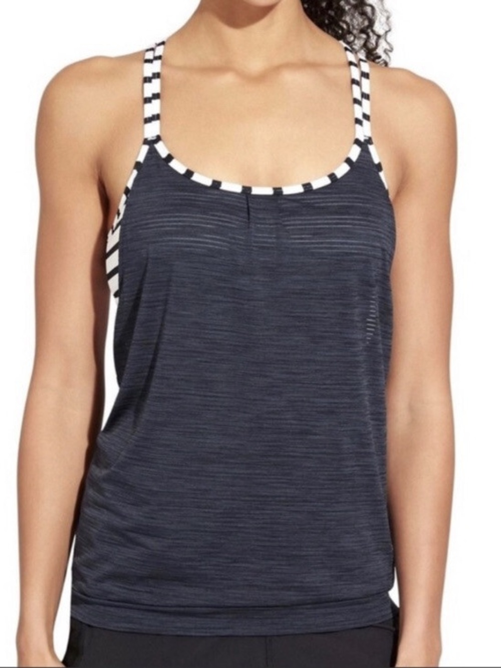 Athleta Hyper Stripe Energized Top – Size M | Lightweight Workout Tank